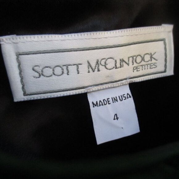 Vintage Bolero Jacket Sz 4 Scott McClintock Green Acetate Satin Sequined Green - Picture 2 of 7